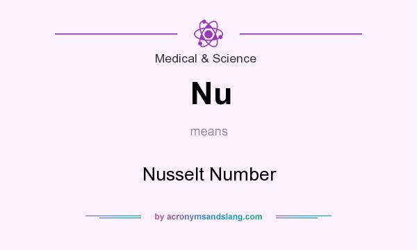 What does Nu mean? It stands for Nusselt Number