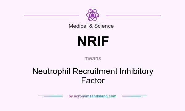 What does NRIF mean? It stands for Neutrophil Recruitment Inhibitory Factor
