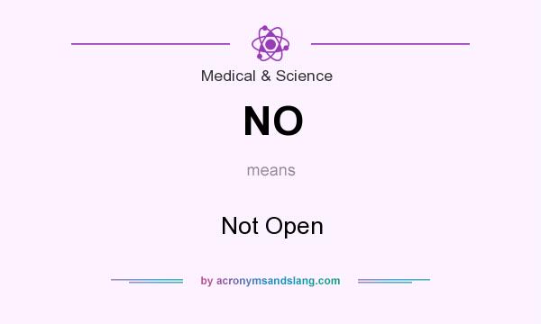 What does NO mean? It stands for Not Open