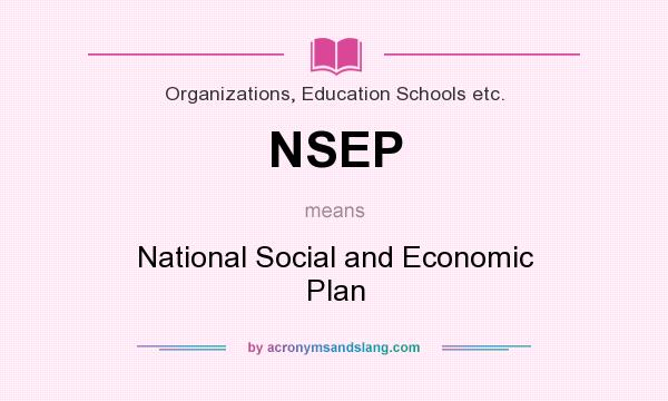 What does NSEP mean? It stands for National Social and Economic Plan