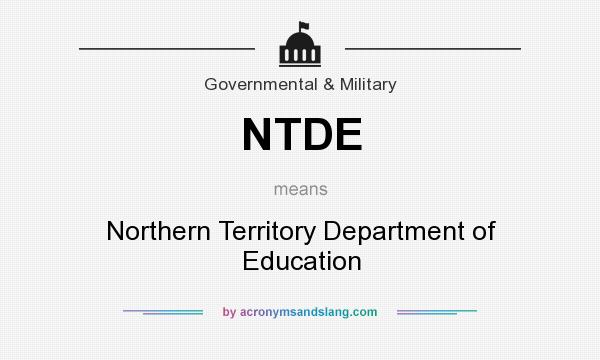 What does NTDE mean? It stands for Northern Territory Department of Education