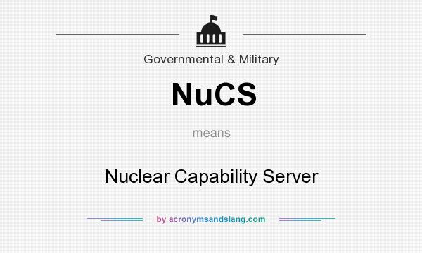 What does NuCS mean? It stands for Nuclear Capability Server