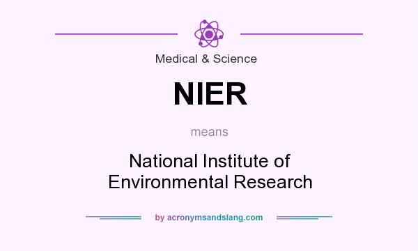 What does NIER mean? It stands for National Institute of Environmental Research