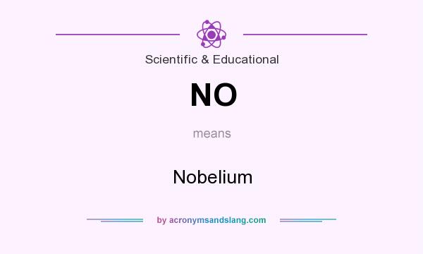 What does NO mean? It stands for Nobelium