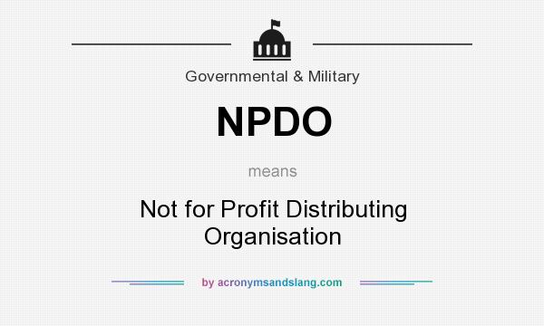 What does NPDO mean? It stands for Not for Profit Distributing Organisation