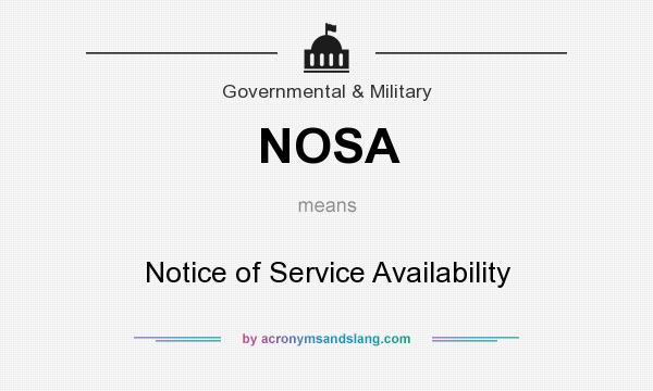 What does NOSA mean? It stands for Notice of Service Availability