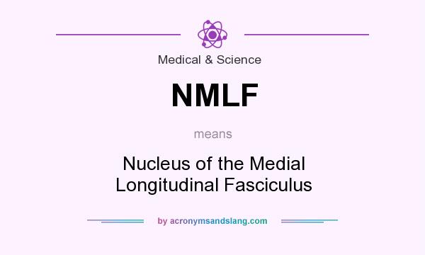 What does NMLF mean? It stands for Nucleus of the Medial Longitudinal Fasciculus