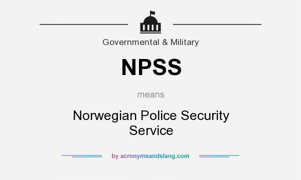 What does NPSS mean? It stands for Norwegian Police Security Service