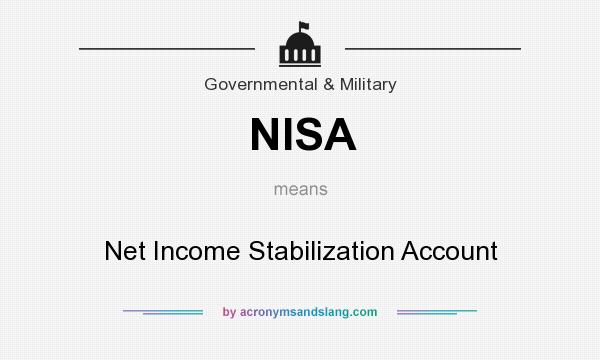 What does NISA mean? It stands for Net Income Stabilization Account