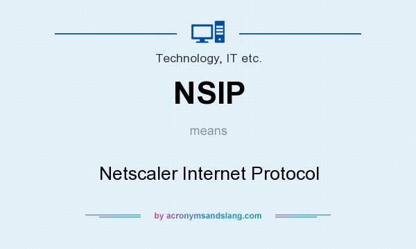 What does NSIP mean? It stands for Netscaler Internet Protocol