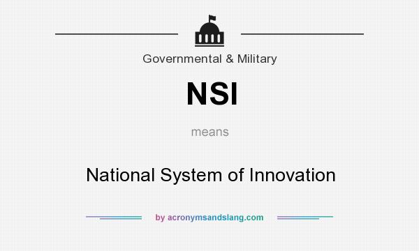 What does NSI mean? It stands for National System of Innovation