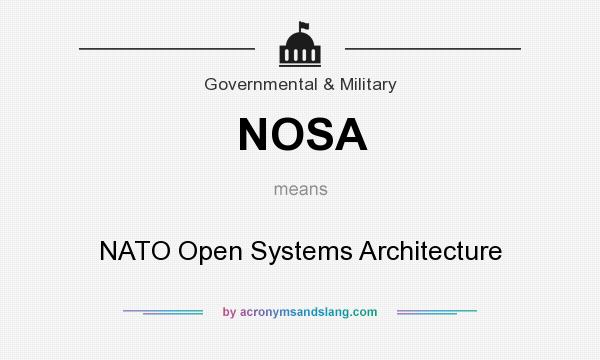 What does NOSA mean? It stands for NATO Open Systems Architecture