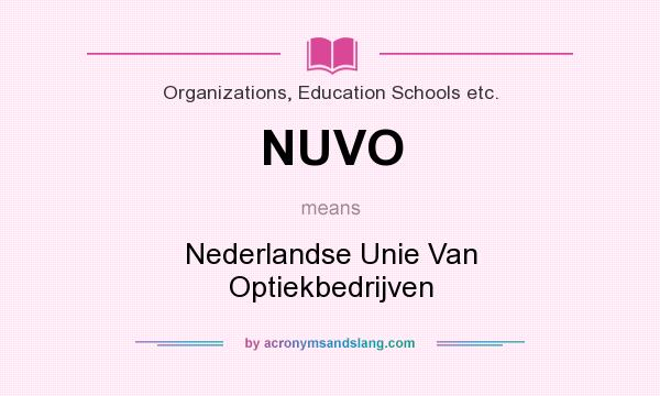 What does NUVO mean? It stands for Nederlandse Unie Van Optiekbedrijven