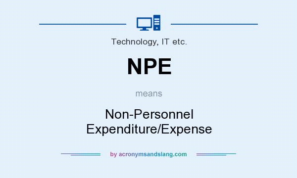 What does NPE mean? It stands for Non-Personnel Expenditure/Expense