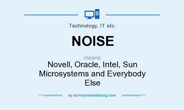 What does NOISE mean? It stands for Novell, Oracle, Intel, Sun Microsystems and Everybody Else