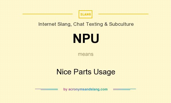 What does NPU mean? It stands for Nice Parts Usage