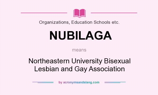 What does NUBILAGA mean? It stands for Northeastern University Bisexual Lesbian and Gay Association