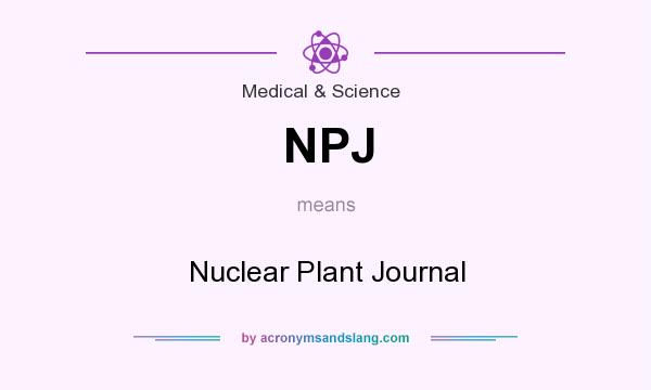 What does NPJ mean? It stands for Nuclear Plant Journal