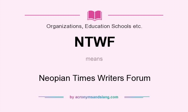 What does NTWF mean? It stands for Neopian Times Writers Forum