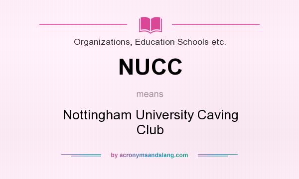 What does NUCC mean? It stands for Nottingham University Caving Club