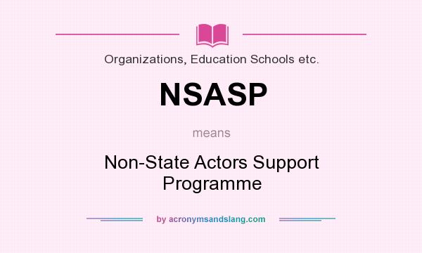What does NSASP mean? It stands for Non-State Actors Support Programme