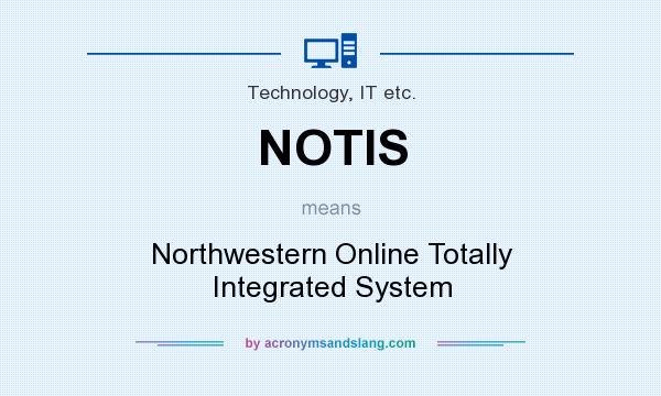 What does NOTIS mean? It stands for Northwestern Online Totally Integrated System
