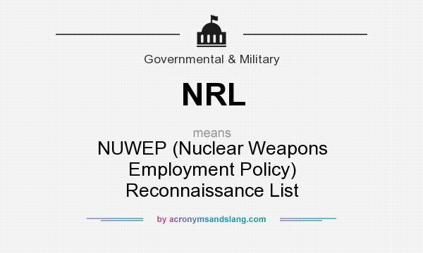 What does NRL mean? It stands for NUWEP (Nuclear Weapons Employment Policy) Reconnaissance List