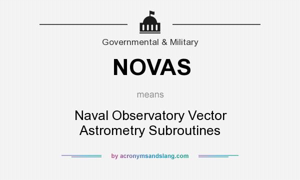 What does NOVAS mean? It stands for Naval Observatory Vector Astrometry Subroutines