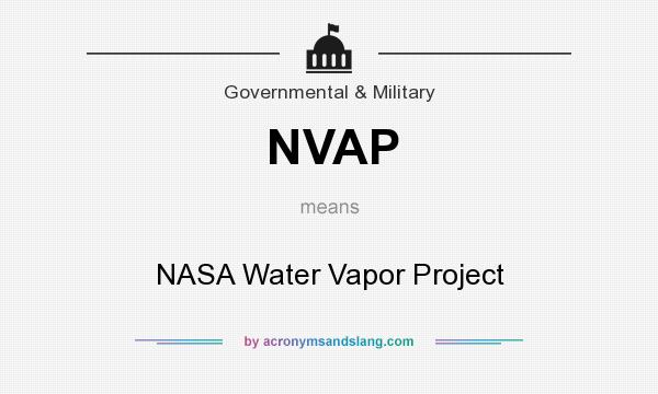 What does NVAP mean? It stands for NASA Water Vapor Project