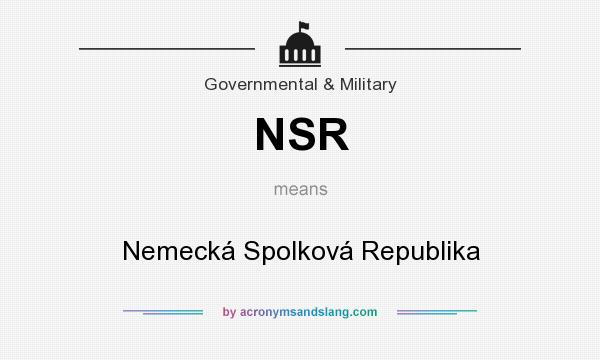 What does NSR mean? It stands for Nemecká Spolková Republika