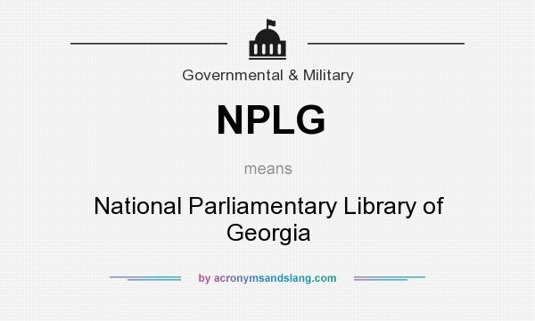 What does NPLG mean? It stands for National Parliamentary Library of Georgia