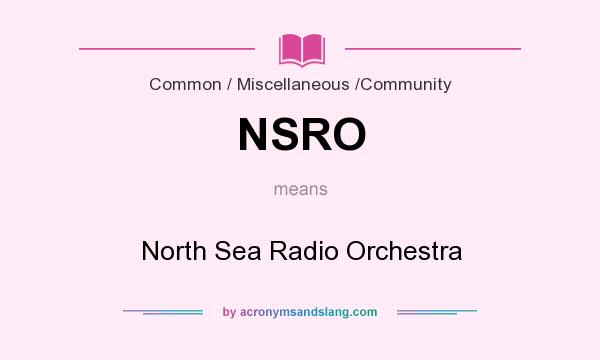 What does NSRO mean? It stands for North Sea Radio Orchestra