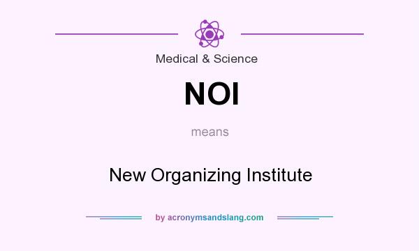 What does NOI mean? It stands for New Organizing Institute
