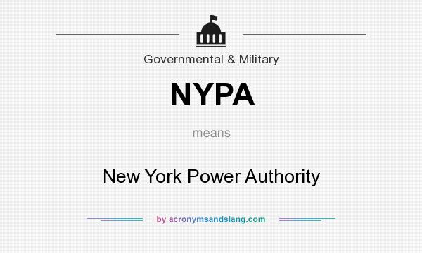 What does NYPA mean? It stands for New York Power Authority