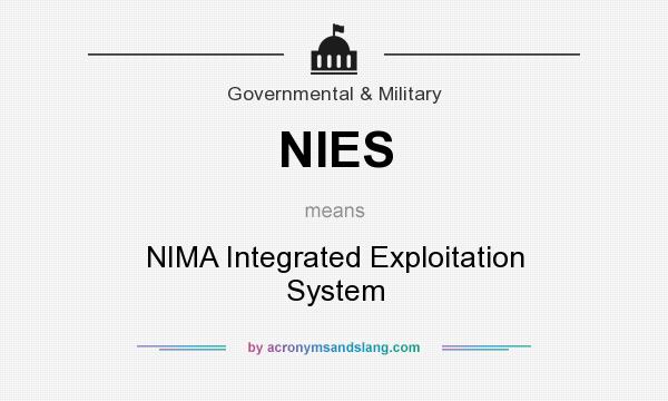 What does NIES mean? It stands for NIMA Integrated Exploitation System