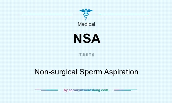 What does NSA mean? It stands for Non-surgical Sperm Aspiration