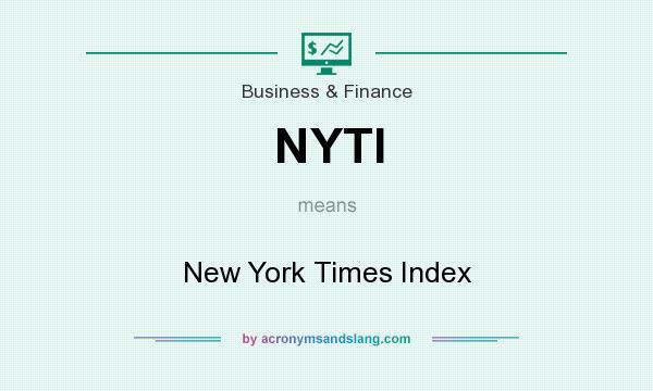 What does NYTI mean? It stands for New York Times Index
