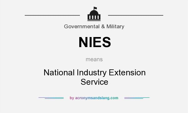 What does NIES mean? It stands for National Industry Extension Service