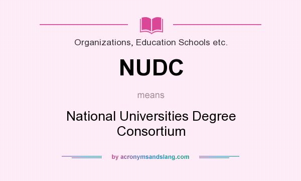 What does NUDC mean? It stands for National Universities Degree Consortium