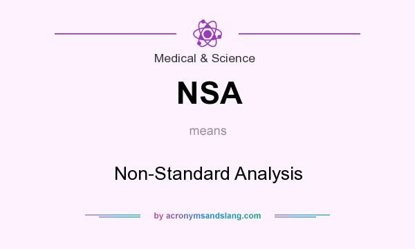 What does NSA mean? It stands for Non-Standard Analysis
