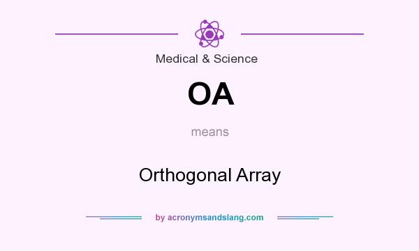 What does OA mean? It stands for Orthogonal Array