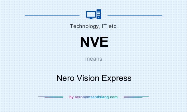 What does NVE mean? It stands for Nero Vision Express
