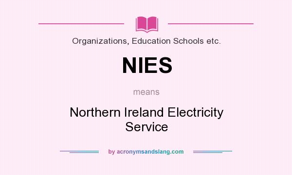 What does NIES mean? It stands for Northern Ireland Electricity Service
