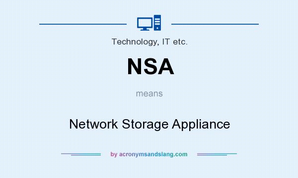 What does NSA mean? It stands for Network Storage Appliance