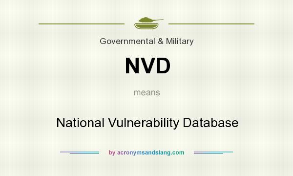 What does NVD mean? It stands for National Vulnerability Database