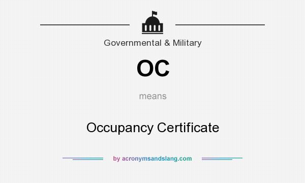 What does OC mean? It stands for Occupancy Certificate
