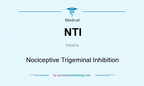 What does NTI mean? It stands for Nociceptive Trigeminal Inhibition