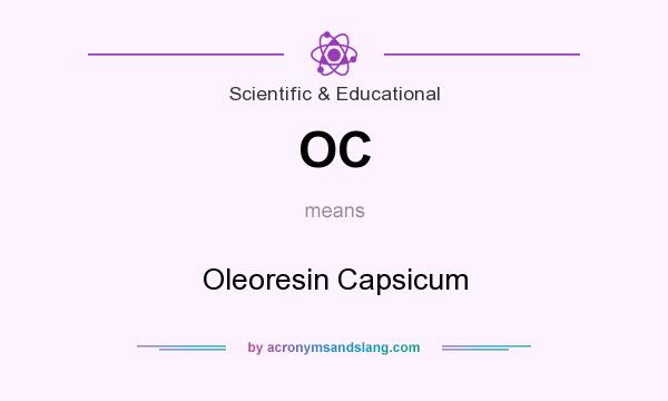 What does OC mean? It stands for Oleoresin Capsicum