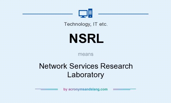 What does NSRL mean? It stands for Network Services Research Laboratory