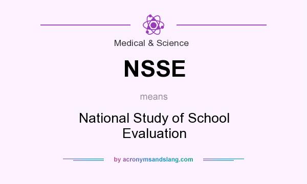 What does NSSE mean? It stands for National Study of School Evaluation